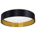 Eglo 1x18W LED Ceiling Light w/Black & Gold Finish & White Plastic Diffuser 31622A